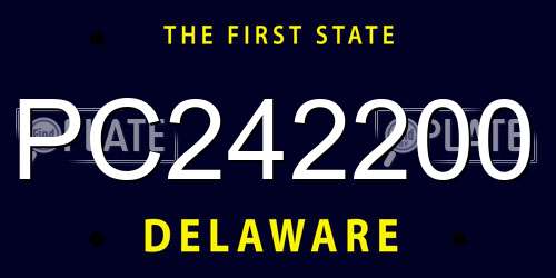 PC242200 Delaware License Plate