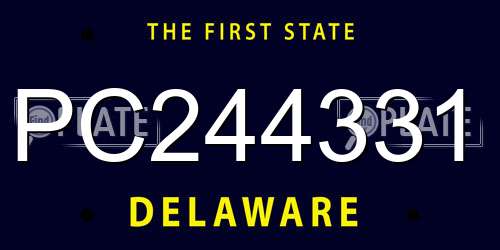 PC244331 Delaware License Plate