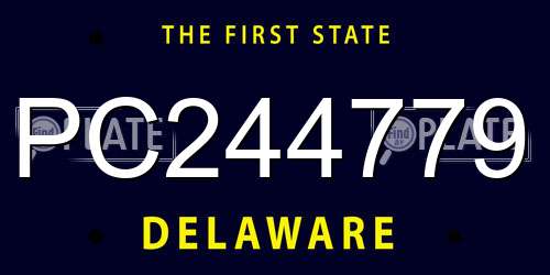PC244779 Delaware License Plate