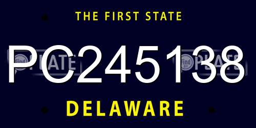 PC245138 Delaware License Plate