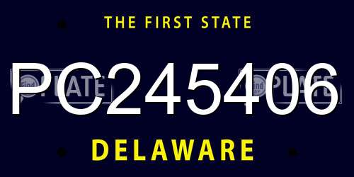 PC245406 Delaware License Plate