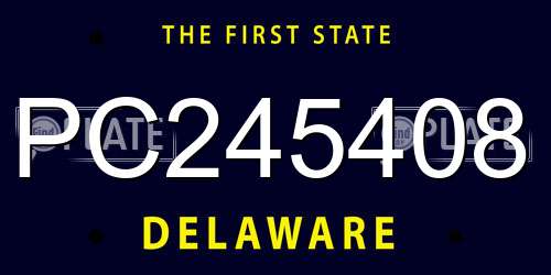 PC245408 Delaware License Plate