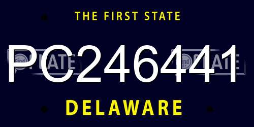 PC246441 Delaware License Plate