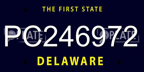 PC246972 Delaware License Plate