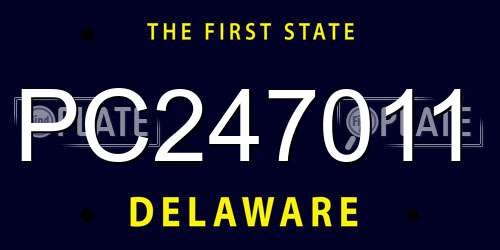 PC247011 Delaware License Plate