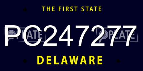 PC247277 Delaware License Plate