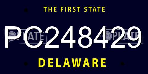 PC248429 Delaware License Plate