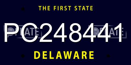 PC248441 Delaware License Plate