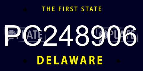 PC248906 Delaware License Plate