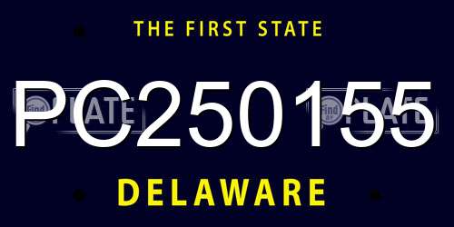 PC250155 Delaware License Plate