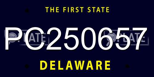 PC250657 Delaware License Plate