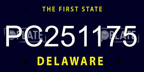 PC251175 Delaware License Plate