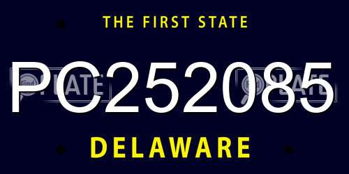 PC252085 Delaware License Plate