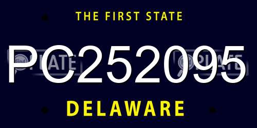 PC252095 Delaware License Plate