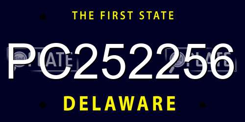 PC252256 Delaware License Plate