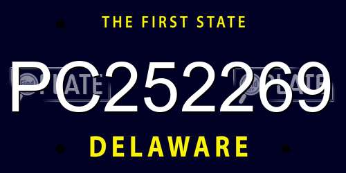 PC252269 Delaware License Plate