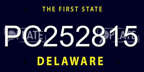 PC252815 Delaware License Plate