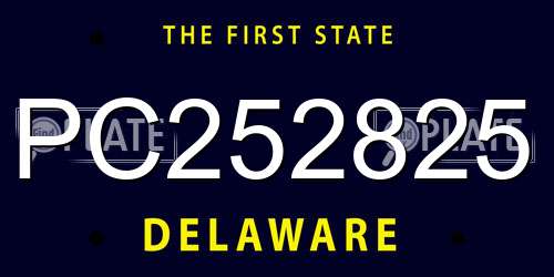 PC252825 Delaware License Plate