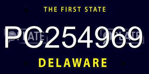 PC254969 Delaware License Plate