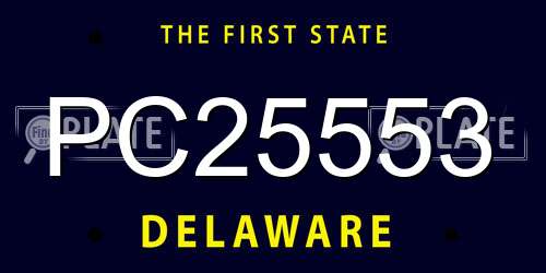 PC25553 Delaware License Plate