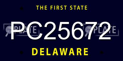 PC25672 Delaware License Plate