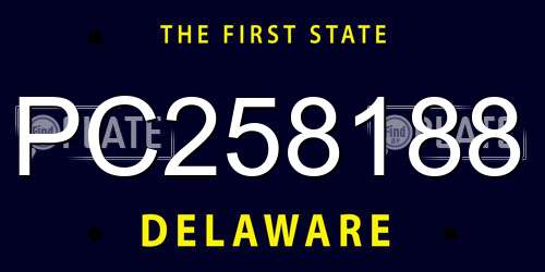 PC258188 Delaware License Plate