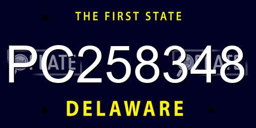 PC258348 Delaware License Plate