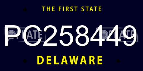 PC258449 Delaware License Plate