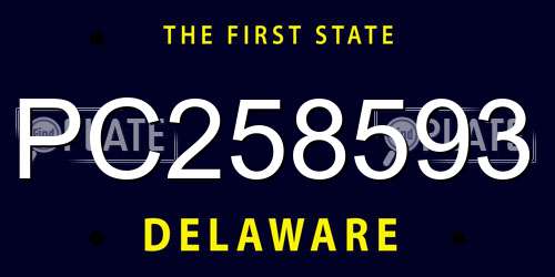 PC258593 Delaware License Plate