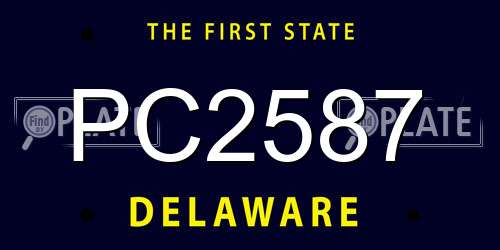 PC2587 Delaware License Plate
