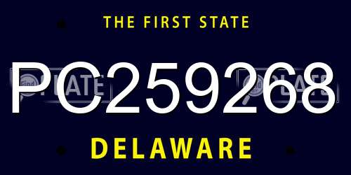 PC259268 Delaware License Plate