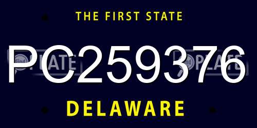 PC259376 Delaware License Plate