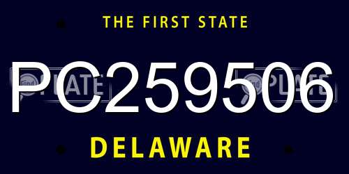 PC259506 Delaware License Plate