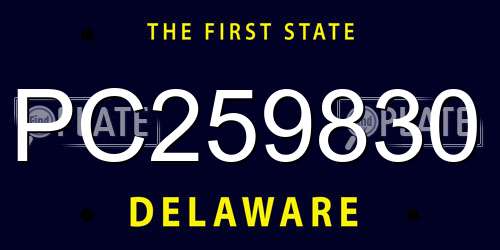 PC259830 Delaware License Plate
