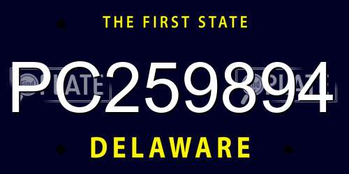 PC259894 Delaware License Plate
