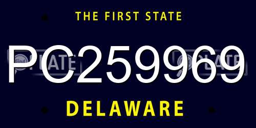 PC259969 Delaware License Plate