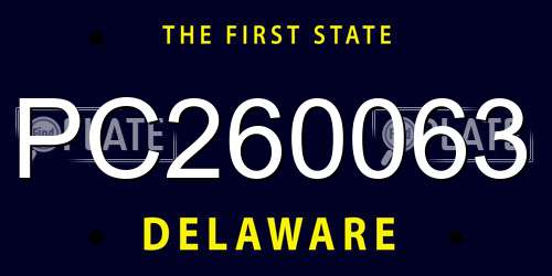 PC260063 Delaware License Plate