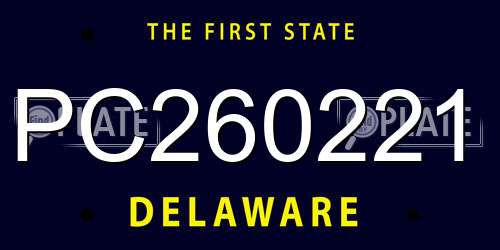 PC260221 Delaware License Plate