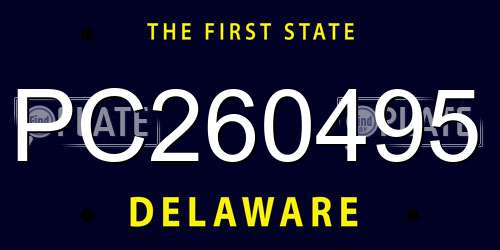 PC260495 Delaware License Plate