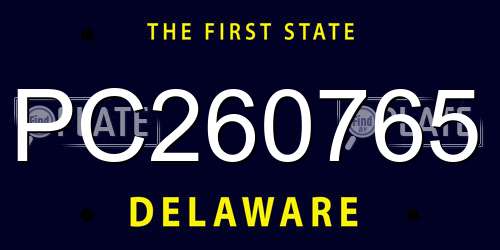 PC260765 Delaware License Plate