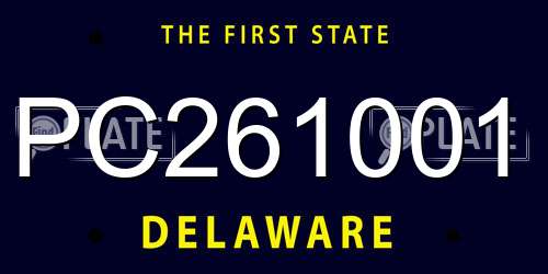 PC261001 Delaware License Plate