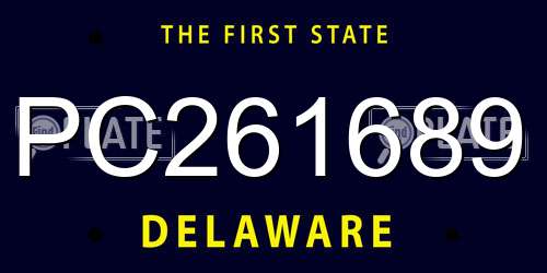 PC261689 Delaware License Plate