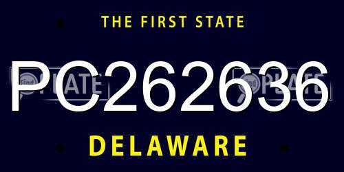 PC262636 Delaware License Plate