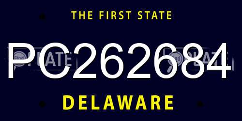 PC262684 Delaware License Plate