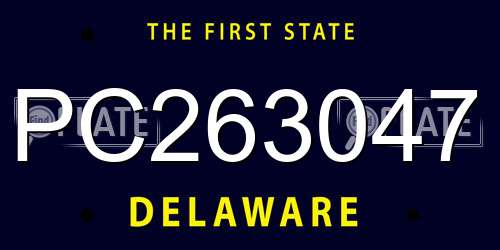 PC263047 Delaware License Plate