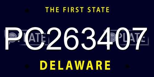 PC263407 Delaware License Plate