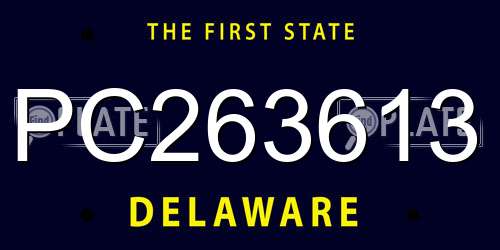 PC263613 Delaware License Plate