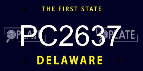 PC2637 Delaware License Plate
