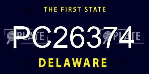 PC26374 Delaware License Plate