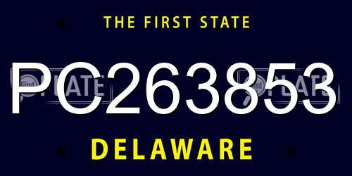 PC263853 Delaware License Plate